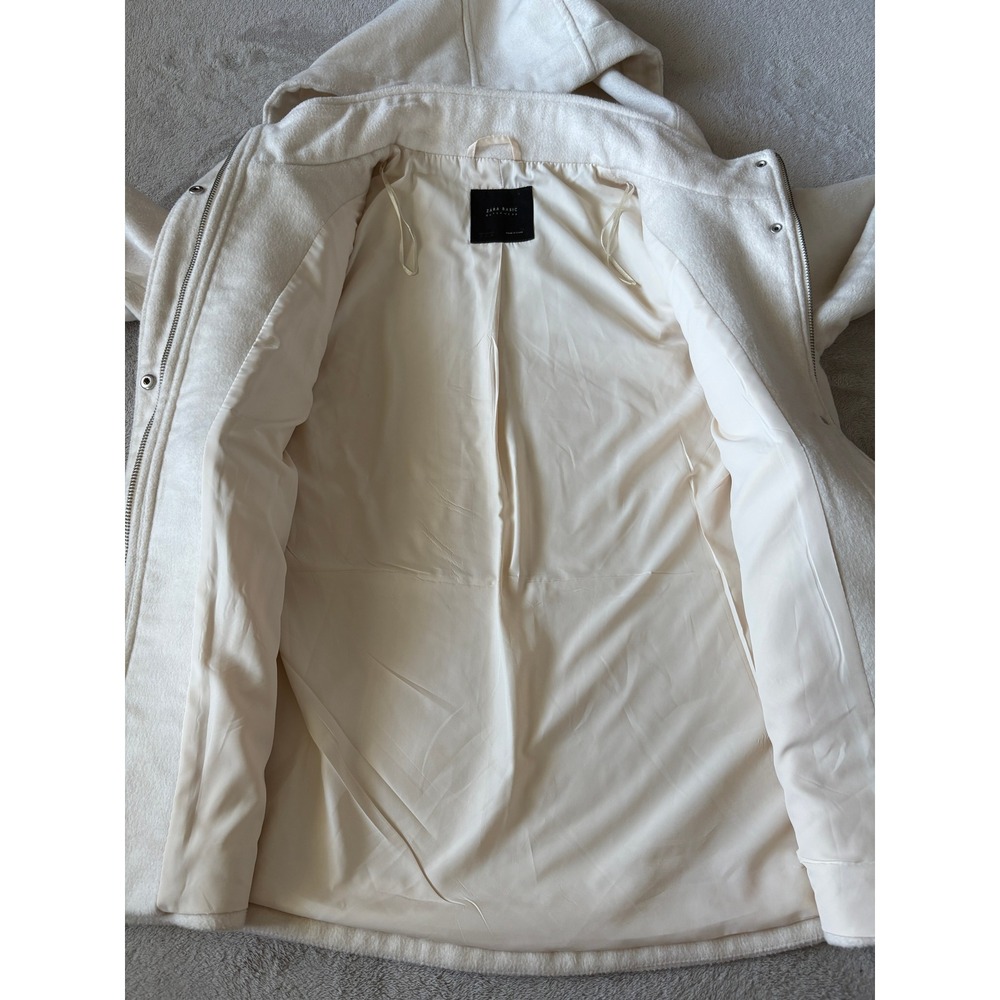 Zara Basic Hooded Jacket Snap Button Pockets Oute… - image 4